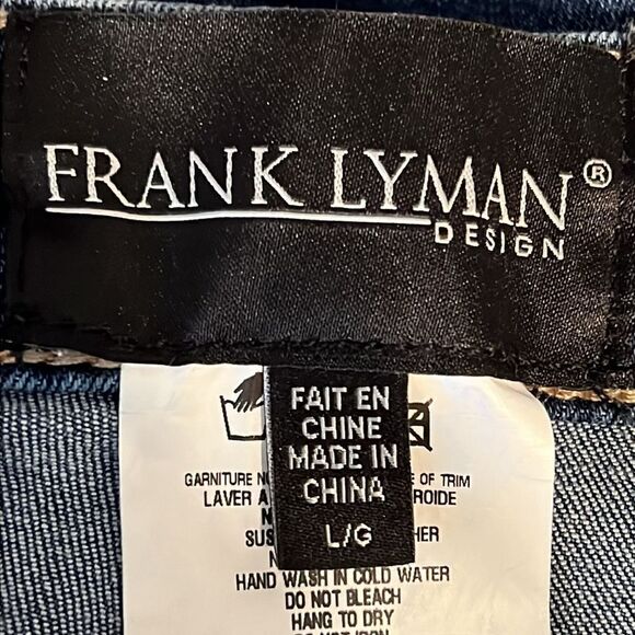 Frank Lyman Blue Embellished Skinny Jeans Size L - Picture 12 of 13